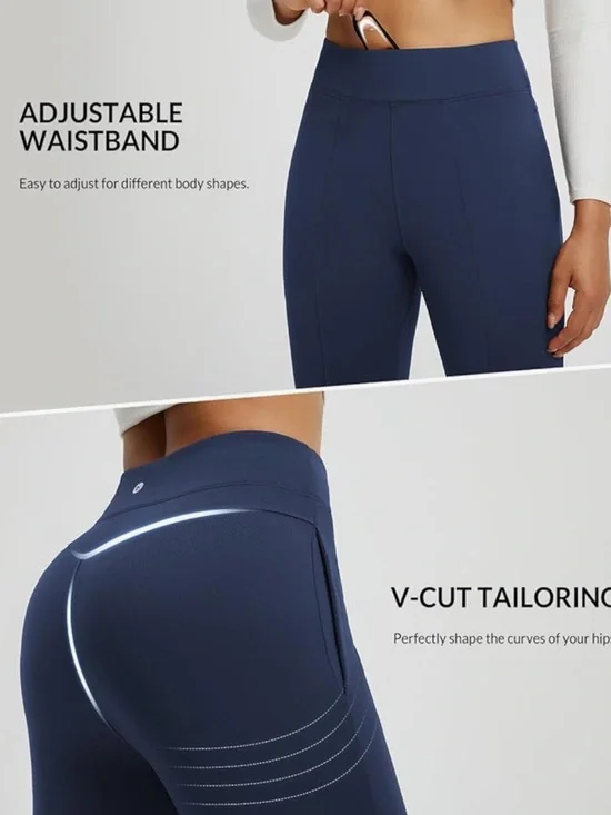 Baleaf Fleece Lined Bootcut Flare Zip-Hem Active Yoga Pants Bundle - New - Picture 6 of 16